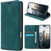 Cracedily Cover per Samsung Galaxy A05S Case, Custodia Cover Pelle Premium Portafoglio con Porta Carte Magnetica Supporto Protezione Flip Case Custodia per Samsung Galaxy A05S,Blu-verde