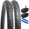YunSCM 2Pcs Pieghevole 26 pollici pneumatici 26x2.10 ETRTO 54-559 e 26 pollici Camera d'aria AV32mm valvola Schrader, compatibile Bicicletta 26x2.10 26x2.125 Copertoni e Camera d'aria