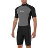 Sikma Muta da uomo in neoprene da 3 mm, per surf e immersioni, a maniche corte, cerniera posteriore, flessibile e confortevole, perfetta per nuoto, immersioni subacquee, snorkeling (nero/grigio, S)