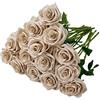 Carlita's Blooms Carlita's Blooms 15 rose finte in seta artificiale, fiori di rosa nuda, lunghi steli, bouquet per composizioni nuziali, centrotavola, feste, casa, cucina (vaso non incluso)