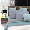 Italian Bed Linen Completo Letto "Emotion", Barree Acqua, 1 Posto e Mezzo
