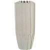 DRW Vaso da pavimento in ceramica a costine beige 18 x 18 x 42 cm
