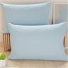PETTI Artigiani Italiani - Coppia di Federe Cuscino 50x70 cm in Microfibra, Cuscini Arredo Camera da Letto, Divano, Set 2 Fodere Copricuscino, Federa Tinta Unita Celeste, 100% Made in Italy