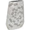 Romimex Vaso in ceramica argento 19 x 26 x 6 cm