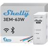 Shelly 3EM-63W Gen3, Misuratore di Energia Wi-Fi per Impianti Trifase o Monofase, Misurazione in 4 Quadranti in Tempo Reale, Nessuna Soglia di Carico, Pronto per Fotovoltaico, Montaggio su Guida DIN