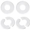 Lyreh 4 Pezzi di Rosoni per Rubinetto, Piastre Copertura Idrauliche Autoadesive in ABS Rotonde con Flangia Divisa Cucina Bagno WC Raccordi per Rubinetti di Diametro 5,1cm (Bianco)