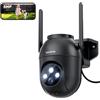 TOAIOHO Telecamera Wi-Fi Esterno: 5MP Telecamera Esterno Videocamera Sorveglianza Esterno 2,4G/5G WiFi Telecamere Videosorveglianza Esterna 360° Autotracciamento Continua 24/7 Visione Notturna Colori Nero