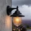 EBION Applique Da Esterno E27, Lampada Vintage, Lampade Ip44 Impermeabile Lanterna Alluminio Lanterne Lampioni Da Giardino Da Esterno Parete,Max 15w, Nero(Lampadina Non Inclusa)