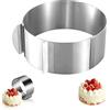 Jortmrd Anello Torta Regolabile Ø 16-30cm Frost Form Cake in Acciaio Inossidabile Cerchio per Torte Stampo Circolare per Torte e Altezza 10cm con Scala Incisa per Dolci,Pasticceria,Torte