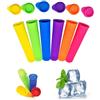 QLEUIFT 6 PCS Silicone Stampo per Ghiaccioli, Stampi Ghiaccio in Silicone, Popsicle Mold DIY in Silicone Riutilizzabili Set con Coperchi, Colorito