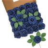 LEUCHTAMOR 25 rose artificiali in schiuma blu navy, rose finte realistiche al tatto per bouquet da sposa, centrotavola, composizioni floreali, feste, decorazioni per la casa