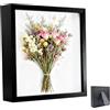 Huamirra Cornice Portafoto 3D, Cornice Profonda da Riempire 30 x 30 cm, con Lastra Acrilica Trasparente, Cornice per Oggetti 3D Più Profonda di 3 cm, Cornice in Legno Profonda, per Regalo di Nozze, Nero