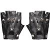 P'tit Clown - 18430 - Guanti Punk - Ecopelle - Nero - Perfetto per completare l'outfit gotico - Accessorio per travestimento Carnevale, Halloween, Cosplay