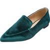 Feversole Women's Loafer Flat Pointed, Mocassini da Donna alla Moda con Punta Piatta e comode Scarpe da Ufficio da Guida Velvet retroverde 40 EU