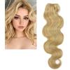 Larafona Hair Extension Umani Capelli Veri Ondulati Tessitura Biondo Highlights Matassa Human Hair Bundles Balayage P27/613# 12inch/30cm