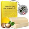 larum sports bagnoschiuma solido lime macadamia, sapone solido corpo i capelli, 100% ingredienti naturali, 6x 85g