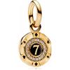 MSPOVOF Numero fortunato 7 dorato Charm,S925 perline in argento sterling, per bracciali e collane, regalo di gioielli per donne