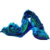 Millie & Boo Foulard Donna in Seta 100% - Sciarpa Elegante Dipinta a Mano, Stola Cerimonia Blu e Verde, Scialle Pura Seta - Regalo