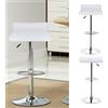 TUITUI Set di 2 Sgabelli da bar in Similpelle PU, Regolabile in Altezza 63-83 cm, Sgabello Penisola Cucina con Poggiapiedi, Sgabello Cucina Moderni Design, Rotazione 360° (Bianco)