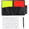 Gosknor Set Cartellini Arbitri Calcio, 2pz Cartellini Rossi e Gialli con Custodia in Pelle Carta Registrazione Matita per Pallavolo Calcio Baseball Rugby Kit Accessori Ideali per Allenatori