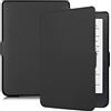SATURCASE Custodia a libro per Kobo Clara HD, in pelle PU, ultra sottile, leggera, con funzione auto sleep/wake (nero)