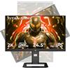 TITAN ARMY 240Hz 1440P Gaming Monitor 24,5 Pollici, QHD 2560 x 1440, Fast IPS 1ms GTG, Adaptive Sync Monitor senza cornice,123% sRGB,HDR500,Luce blu bassa 100 * 100 VESA, HDMI 2.0 DisplayPort 1.4