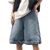 generic Pantaloncini da uomo corti baggy jeans Y2K oversize, jeans hip hop, skater, jeans, pantaloncini in denim, bermuda estivi, streetwear, pantaloni corti casual, traspiranti, da spiaggia, Blu, XXL