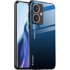 EASSGU Custodia Adatta per Redmi 13C 5G / Redmi 13R 5G (6.74 Inches), Cover Posteriore in Vetro Sfumato Custodia per Cellulare Anti-Caduta e Anti-Graffio - Blu Nero