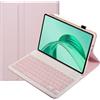 leleyo Custodia Tastiera per Honor Pad X8a 11 pollici cover magnetica intelligente con tastiera bluetooth wireless rimovibile per Honor Pad X8a 11 2024 (Rosa)