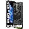 DOOGEE Blade 10 4G Rugged Smartphone, 9GB + 128GB, 6.56, 16MP AI Fotocamera + 8MP, 5150mAh Batteria, Android 14 Cellulare Impermeabile, Octa Core, IP68/GPS/NFC/Face ID, Nero