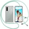 ISOI Cover con Cordino per Samsung Galaxy A56 5G, Custodia Trasparente con Collana Tracolla Laccio Collo Ultra Sottile Morbido TPU Silicone Antiurto AntiGraffio Case, Verde