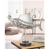 GILDE Statuetta Steampunk Sailfish in resina color argento anticato, motivo: ingranaggi, altezza 36 cm, larghezza 50 cm