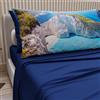 PETTI Artigiani Italiani - Lenzuola in Cotone con Federe in Stampa Digitale, Lenzuolo Una Piazza e Mezza, Completo Letto Fantasia Zante Blu Elettrico, 100% Made in Italy