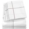 Sweet Home Collection Set di lenzuola per letto matrimoniale, 6 pezzi, collezione Supreme 1500, in microfibra spazzolata, con tasca profonda, 2 federe extra, motivo a finestra, colore: bianco