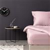Nuit Des Rêves Lenzuolo matrimoniale in raso con angoli, 130 x 190 + 30 cm, 100% cotone, 210 fili, 125 g/m², lavabile in lavatrice a 30 °C, colore: rosa chiaro