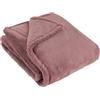 furn. Coperta in pelliccia sintetica Kallu - Coperta decorativa morbida e soffice con bordo Oxford (Gelso - 130x180cm)