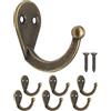 Fuxxer 6 ganci di ferro classici, ganci, ganci appendiabiti (bronzo)