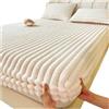 GIJMZY Lenzuola Matrimoniali Pile Invernali Coprimaterasso in velluto for letto king size e queen, morbido lenzuolo for dormitorio for studenti, invernale, caldo, spesso, coprimaterasso(Beige white,150x200cm