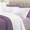 PENSIERI DELICATI Completo Letto Matrimoniale 100% Cotone, Completo 250x300 Comprensivo di Lenzuolo Sotto, Lenzuolo Sopra e 1 Federa a due Volant, Made in Italy, Fantasia Goccia Rosa