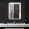 HOMCOM Specchio da Parete con Luce LED e Speaker Bluetooth 70x50 cm, 3 Colori, Specchio Bagno con Luminosità Regolabile, Funzione Memoria, Antiappannamento, Interruttori Touch, Orizzontale/Verticale