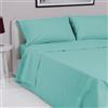 LARA MORADA - Set Completo Lenzuola Una Piazza E Mezza, Misura Francese, 100% Cotone, Made In Italy, Tinta Unita, Per Letto 1 Piazza E Mezza 140x200cm, Viarde Acqua