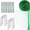 Boao Rete di Protezione Anti-Uccello Verde Rete Metallica da Giardino Rete da Alberi da Frutto con Fascette e Pioli da Giardino a Forma di U, 4m x 10m (13.1 x 32.8 ft)