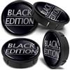 SkinoEu 4 x 60 mm Universali per Cerchioni in Alluminio Coprimozzi Coprimozzo centrale ruota Colore Nero Black edition CX 60