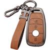 RXXR Custodia per chiave auto a 3 pulsanti compatibile con Mercedes Benz A C E G S CLS Classe AMG GLK GLA GLC GLE GLS GT SL SLC SLS SLK con portachiavi