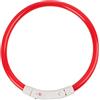 ulafbwur Collare per cani in gomma LED ricaricabile rosso 70 cm