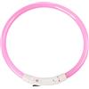ulafbwur Collare per cani in gomma LED ricaricabile rosa 70 cm