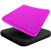 EcoNour Cuscino in Gel Rosso Rosa per Sollievo dal Dolore | Design a Nido d'Ape Doppio Strato Rimovibile | Cuscino Durevole, Traspirante e Lavabile per Ufficio, Auto e Sedia a Rotelle