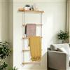 YTACREA 5 Strati Porta Asciugamani Legno, Porta Asciugamani Bagno da Parete, Scala Legno Decorativa per Parete Rampicante Vegetale, Piantana Asciugamani Bagno, Scaletta Porta Asciugamani per Camera