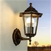 Licht-Erlebnisse Lampada da parete con braccio Paris stile retrò rame antico IP44 impermeabile in alluminio Applique per giardino cortile balcone viale di ingresso