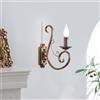 Ganeed Applique da parete applique da comodino con design in ferro battuto dall'aspetto antico applique da parete retrò per soggiorno foyer per scale E14 bronzo 1 luce (2 confezioni)